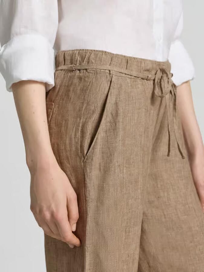 MAC Linnen broek met strikceintuur model 'Chiara' - Foto 3