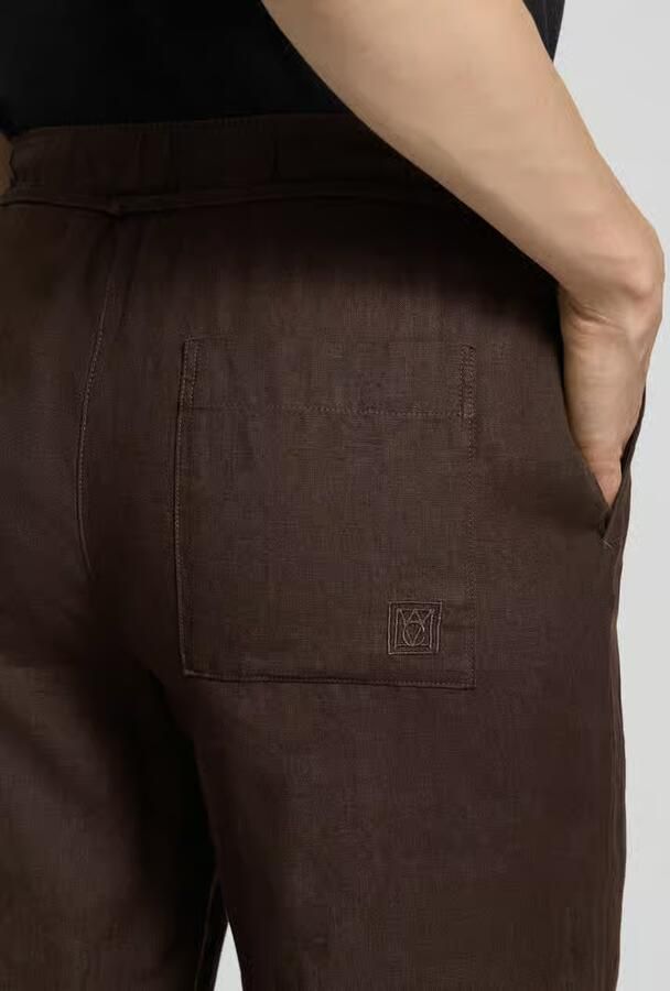 MAC Linnen broek met strikceintuur model 'Chiara'