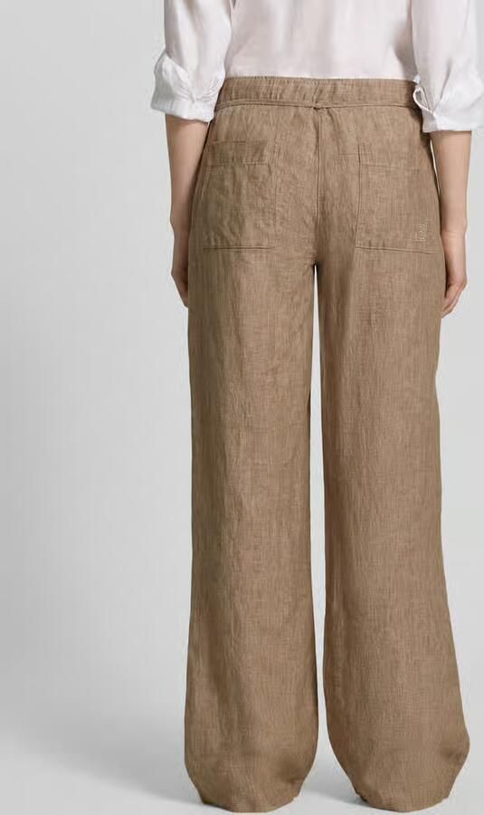 MAC Linnen broek met strikceintuur model 'Chiara' - Foto 3