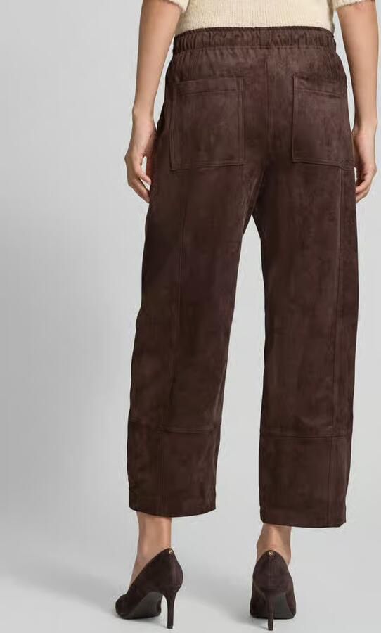 MAC Loose fit kunstleren broek met elastische band model 'Tilda' - Foto 3