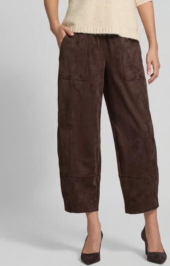 MAC Loose fit kunstleren broek met elastische band model 'Tilda' - Foto 2