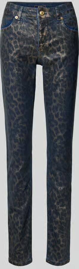 MAC Slim fit jeans met knoop- en ritssluiting