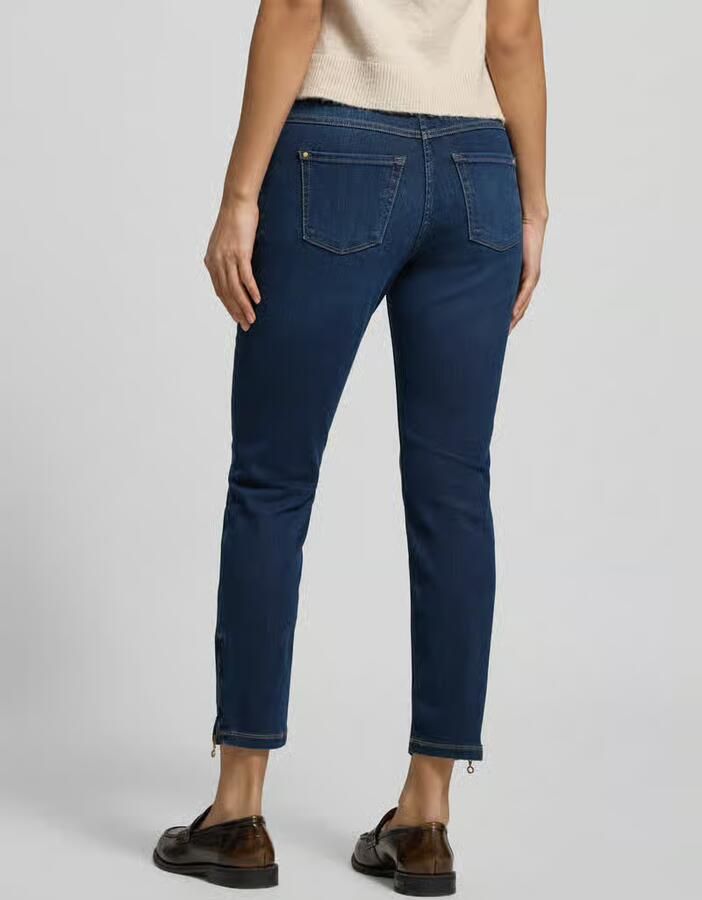 MAC Donkerblauwe Skinny Jeans met Ritsdetail Blue Dames - Foto 7