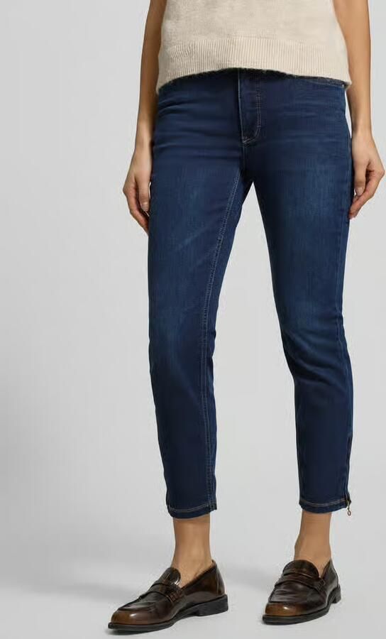 MAC Donkerblauwe Skinny Jeans met Ritsdetail Blue Dames - Foto 9