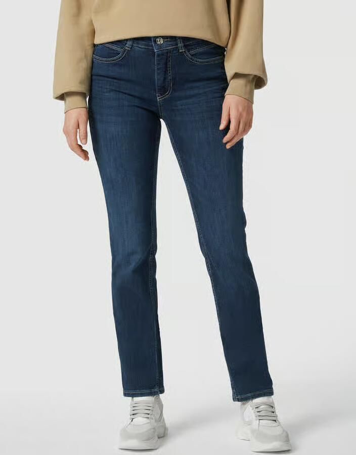 MAC Straight fit jeans met labelpatch model 'Angela' - Foto 9