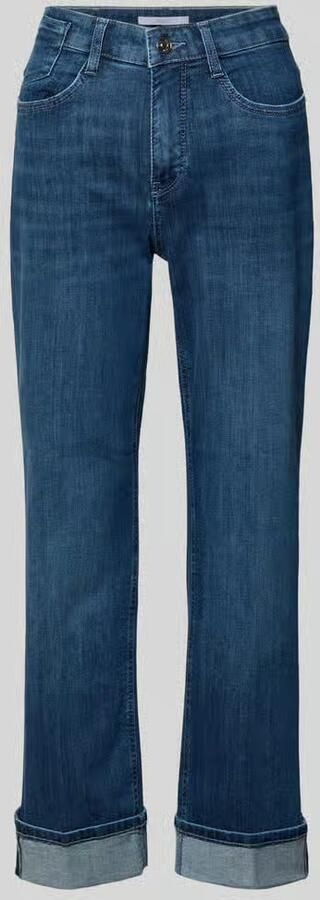 MAC Straight fit jeans van katoenmix model 'LAURA TURN UP'