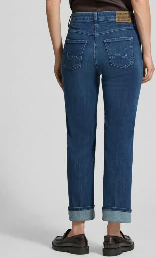 MAC Straight fit Jeans van Katoenmix model 'LAURA TURN UP'