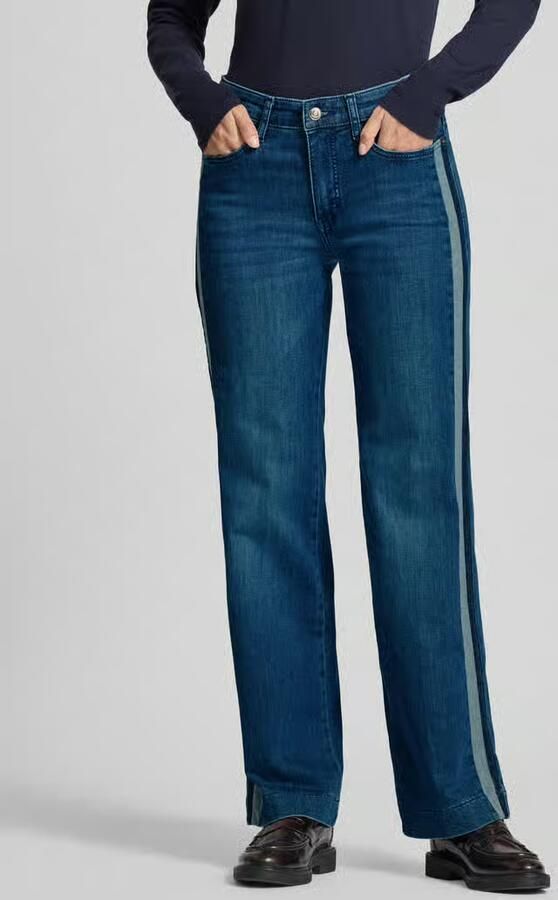 MAC Wide fit jeans van katoenmix met sierstrepen - Foto 4