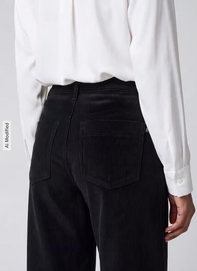 MAC Wide leg corduroy broek met riemlussen model 'Palazzo'
