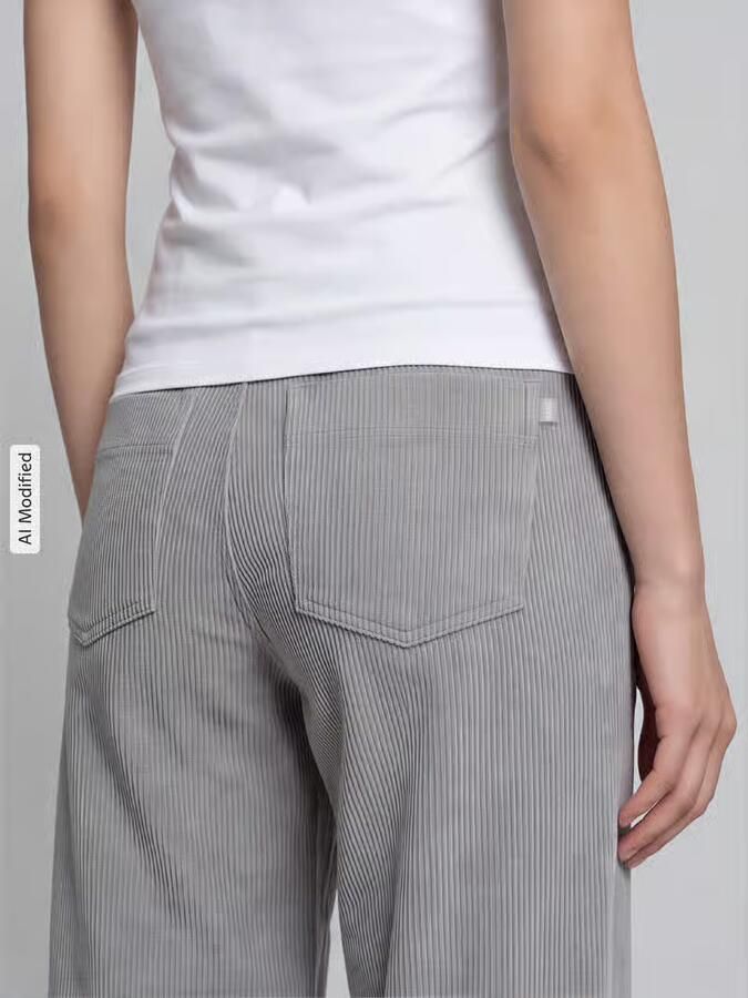 MAC Wide leg corduroy broek met riemlussen model 'Palazzo'