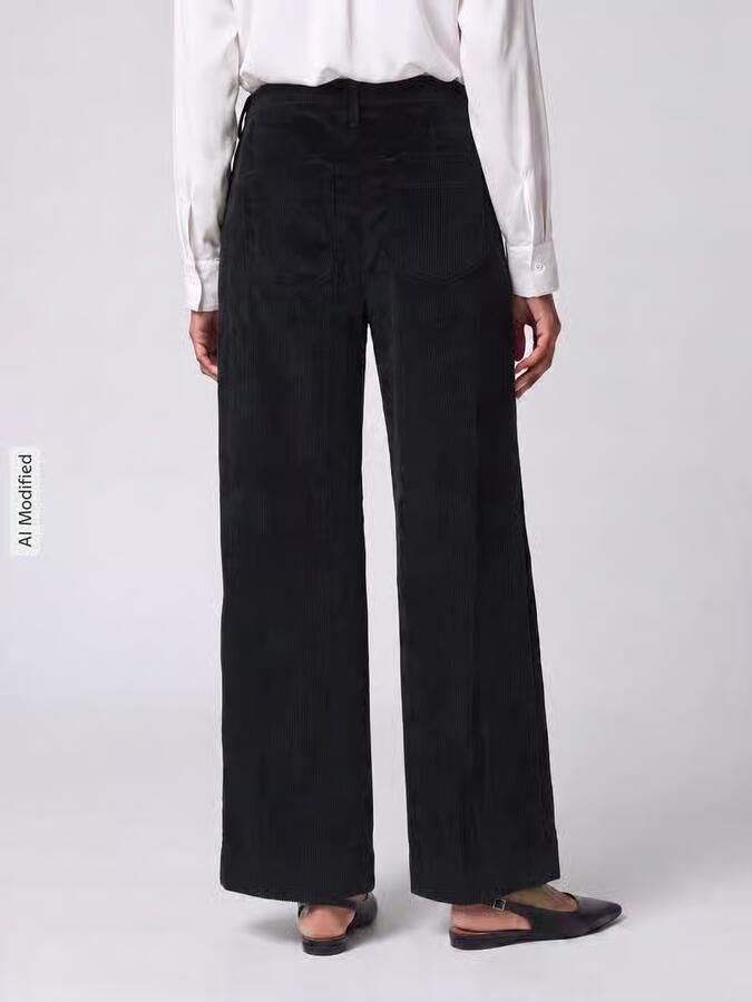 MAC Wide leg corduroy broek met riemlussen model 'Palazzo' - Foto 2