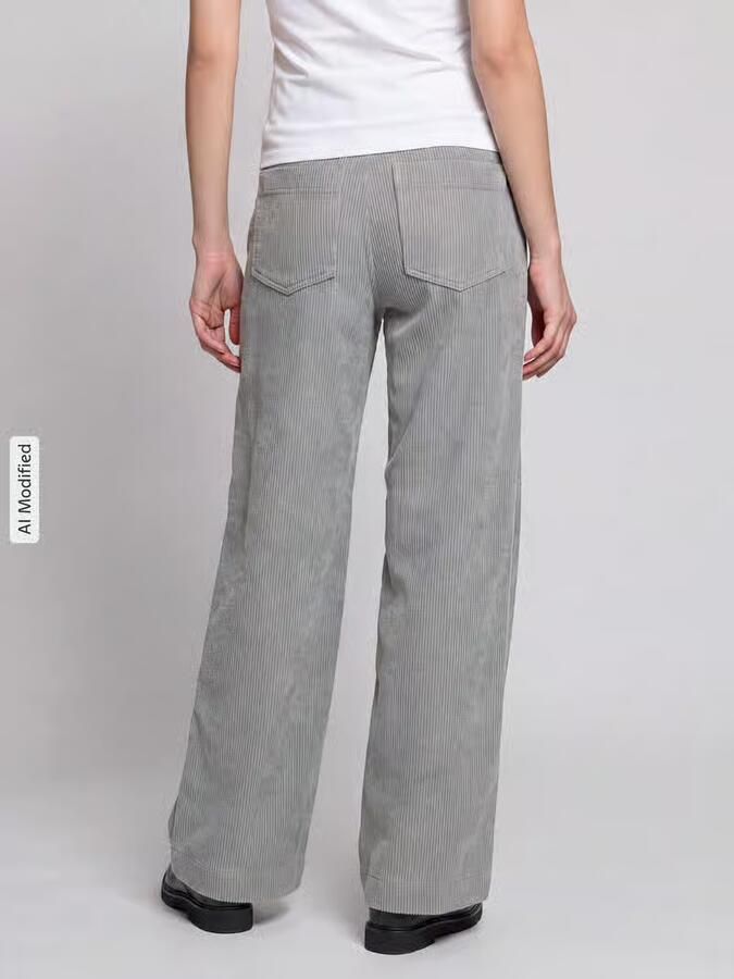 MAC Wide leg corduroy broek met riemlussen model 'Palazzo' - Foto 2