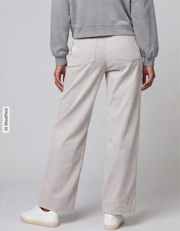 MAC Wide leg corduroy broek met riemlussen model 'Palazzo' - Foto 2