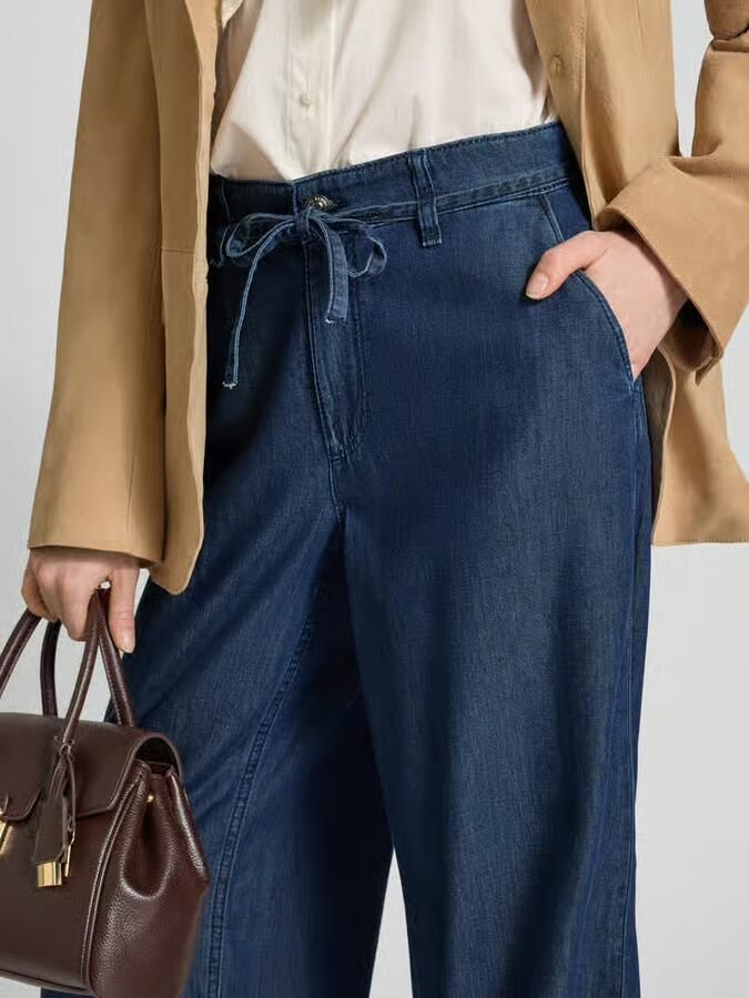 MAC Wide leg jeans met strikceintuur model 'Wendy'