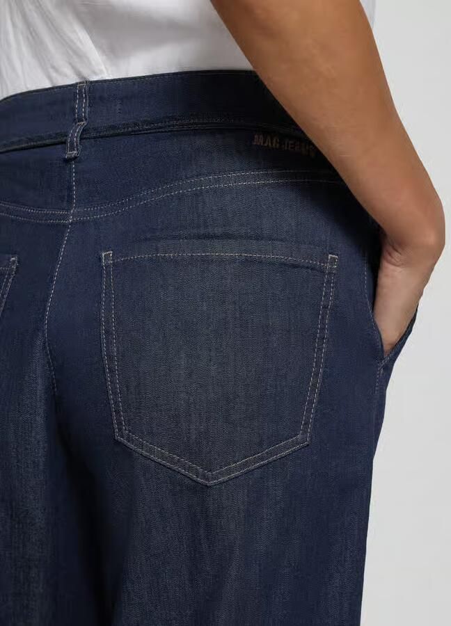 MAC Wide leg jeans met strikceintuur model 'WENDY'