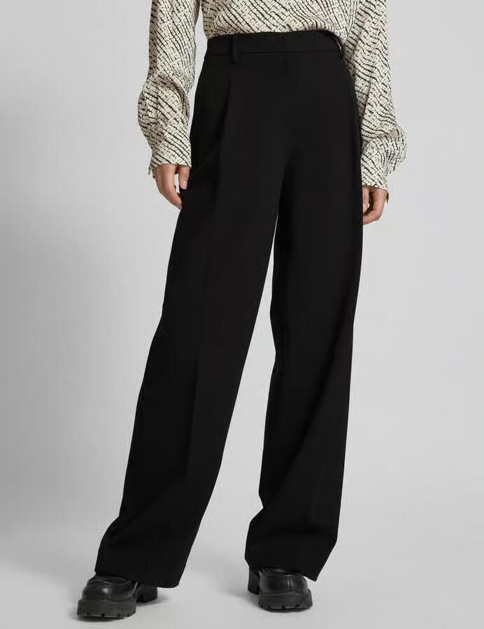 MAC Wide leg stoffen broek met bandplooien model 'Chaja' - Foto 3