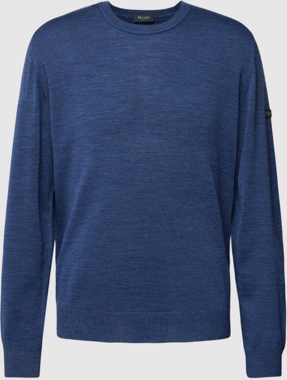 Maerz muenchen Gebreide pullover van pure scheerwol met ronde hals