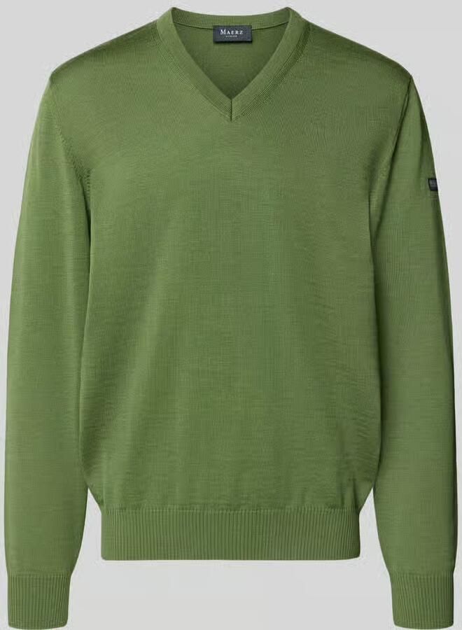 Maerz muenchen Gebreide pullover van scheerwol met V-hals - Foto 2