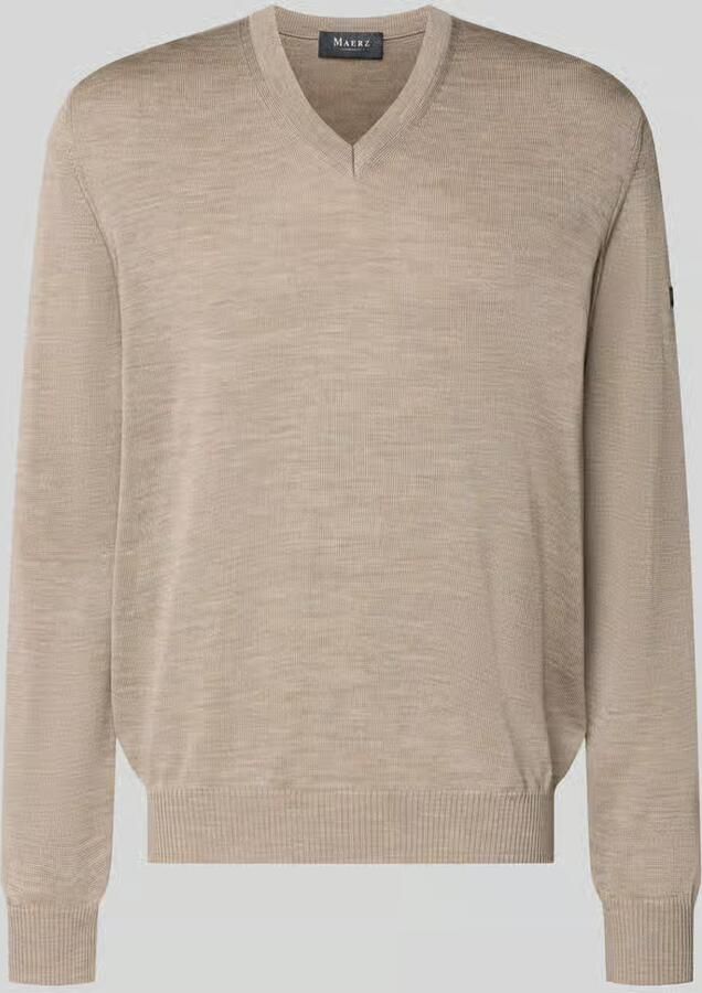 Maerz muenchen Gebreide pullover van scheerwol met V-hals - Foto 2