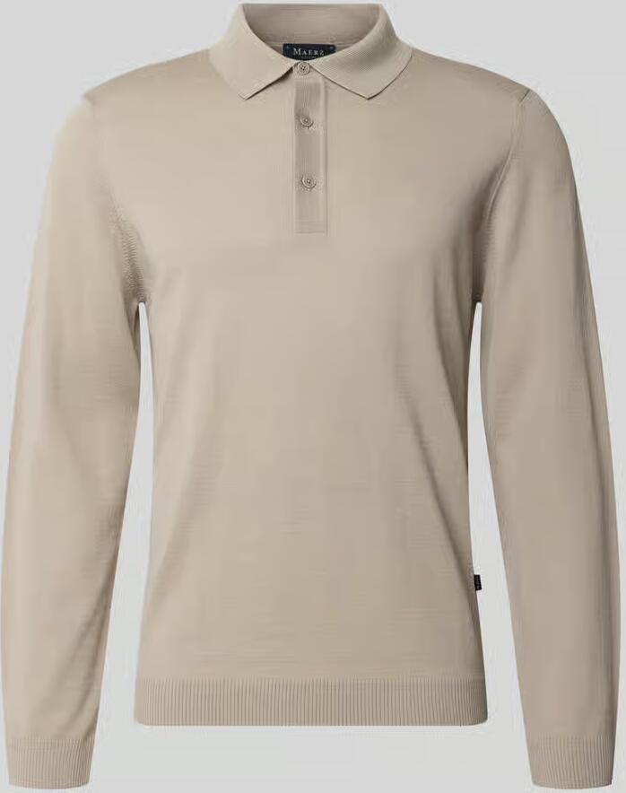 Maerz muenchen Regular fit gebreide pullover van zuivere scheerwol met polokraag