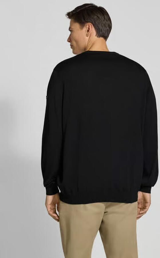 Maerz muenchen Regular fit gebreide pullover van zuivere scheerwol met v-hals - Foto 3