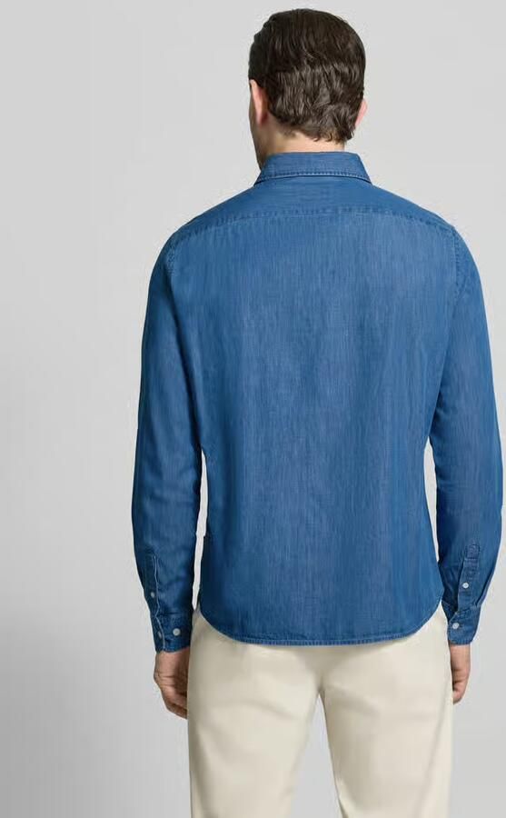 Maerz muenchen Regular fit vrijetijdsoverhemd in denimlook met kentkraag