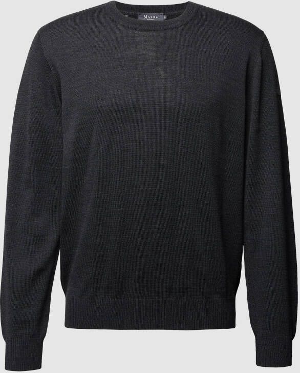 Maerz muenchen Gebreide pullover van scheerwol met ronde hals