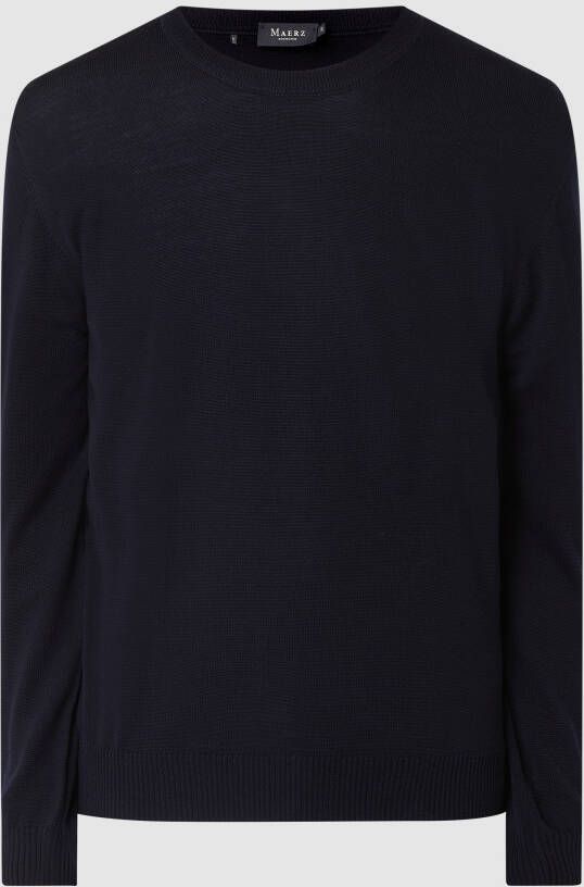 Maerz muenchen Gebreide pullover van scheerwol met ronde hals