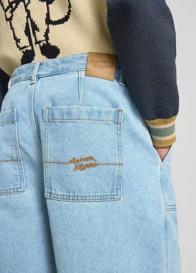 MAISON KITSUNÉ Korte jeans met steekzakken