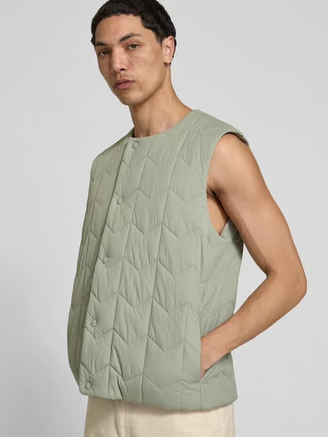 MAISON KITSUNÉ regular fit bodywarmer in gewatteerde look