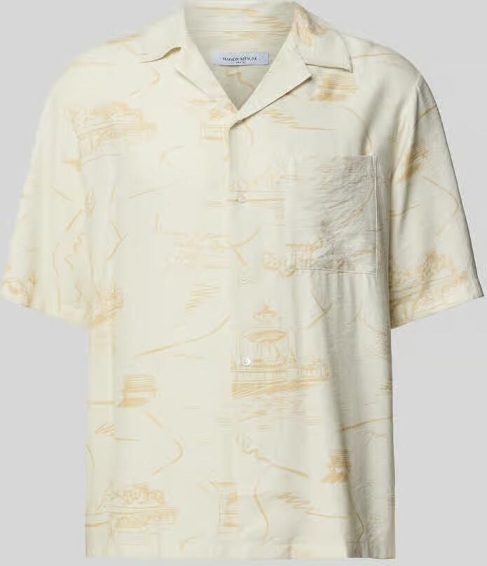 MAISON KITSUNÉ regular fit vrijetijdshemd van viscosemix - Foto 2