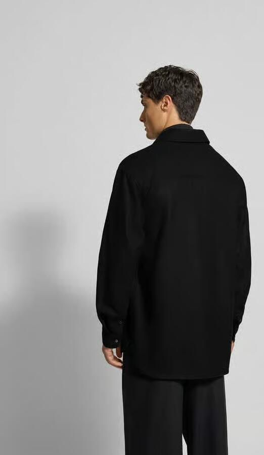 MAISON KITSUNÉ Regular fit vrijetijdsoverhemd van zuivere wol - Foto 2