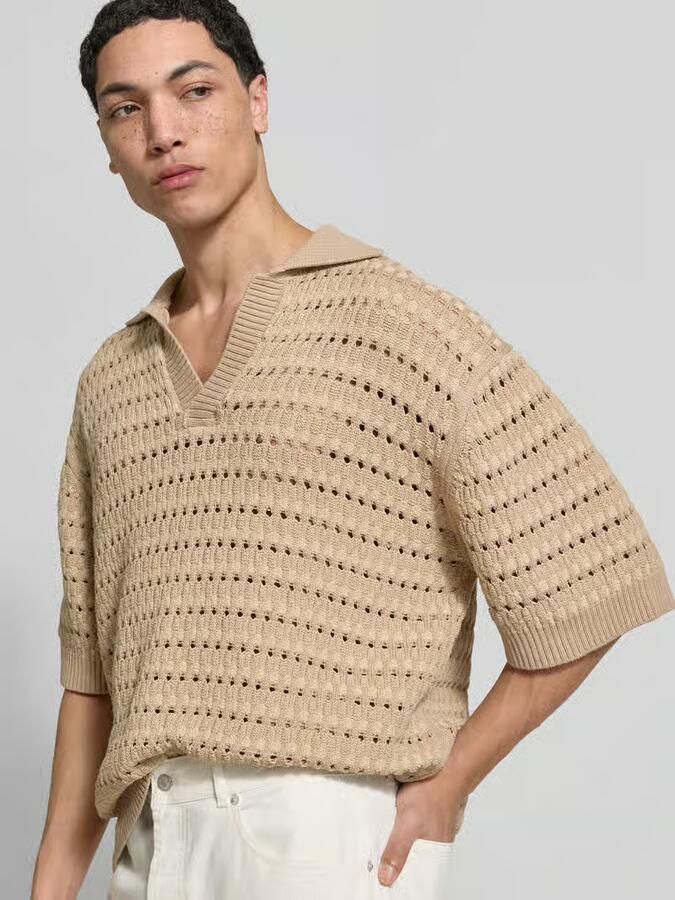 MAISON KITSUNÉ Relaxed fit Poloshirt met viscose