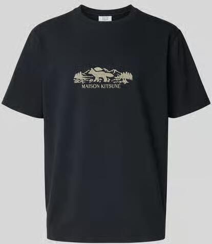 MAISON KITSUNÉ T-shirt met geribde ronde hals - Foto 3