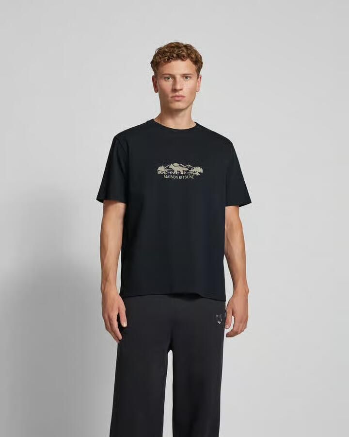 MAISON KITSUNÉ T-shirt met geribde ronde hals - Foto 2