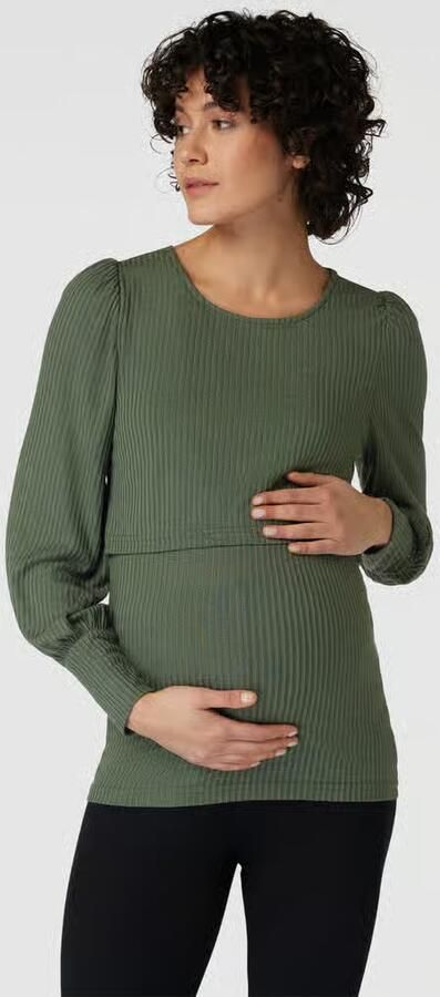 Mamalicious Zwangerschapsshirt met lange mouwen en ronde hals model 'MLALANA' - Foto 2