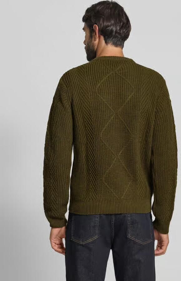 Manuel Ritz Gebreide pullover met kabelpatroon en ronde hals