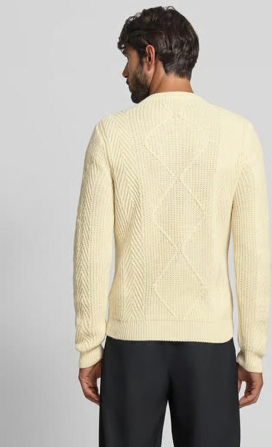 Manuel Ritz Gebreide pullover met kabelpatroon en ronde hals