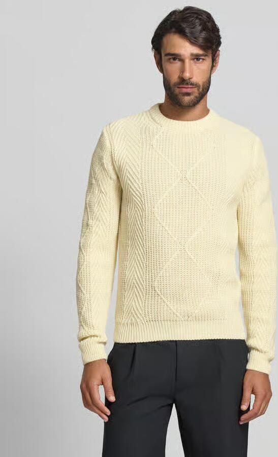 Manuel Ritz Gebreide pullover met kabelpatroon en ronde hals - Foto 2
