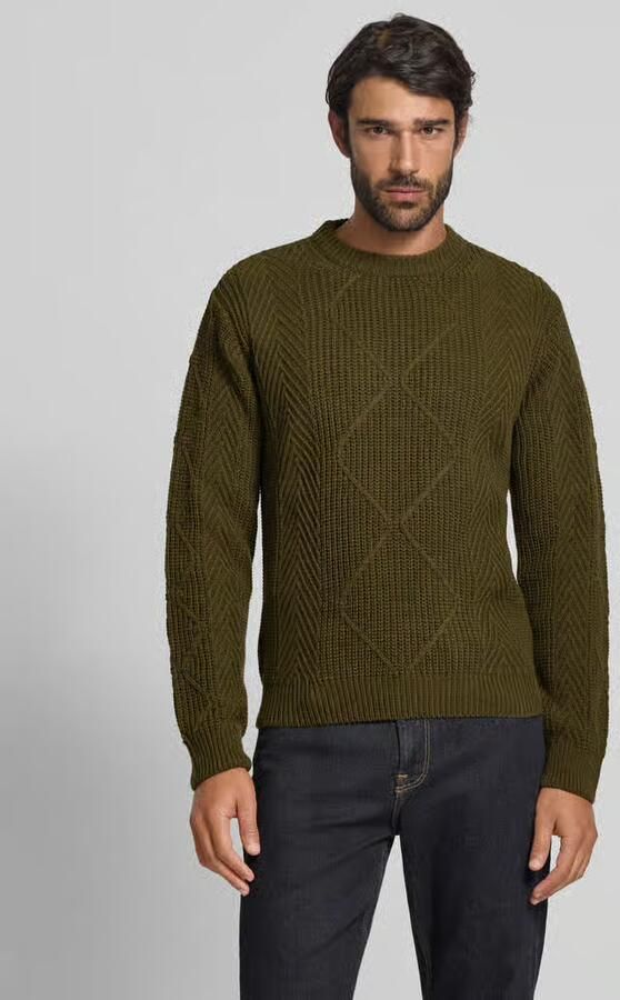 Manuel Ritz Gebreide pullover met kabelpatroon en ronde hals - Foto 2