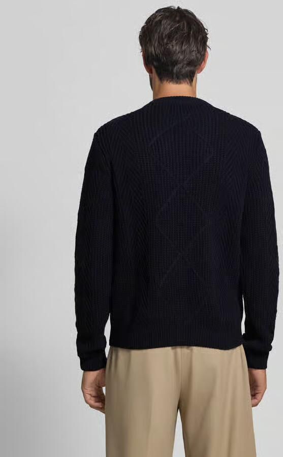 Manuel Ritz Gebreide pullover met kabelpatroon en ronde hals