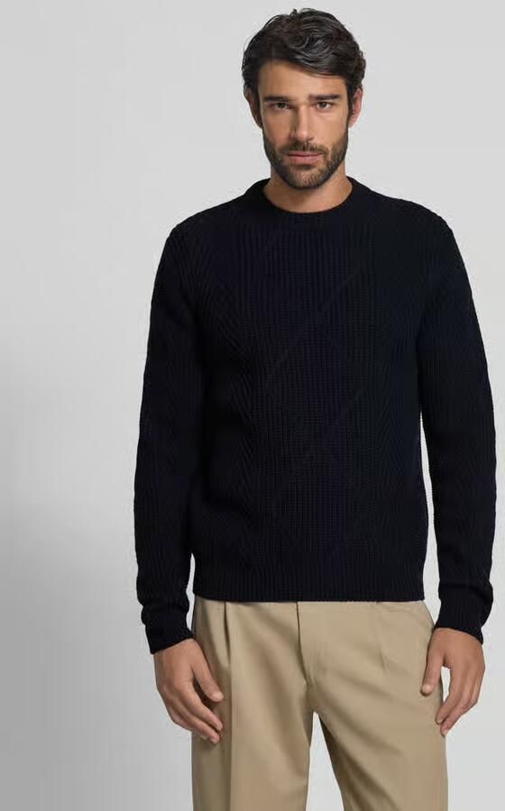 Manuel Ritz Gebreide pullover met kabelpatroon en ronde hals - Foto 2