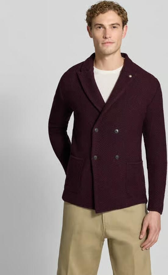 Manuel Ritz Regular fit cardigan met mix van wol en alpaca in tricotlook - Foto 3