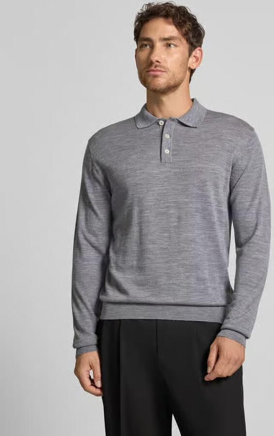 Manuel Ritz Regular fit poloshirt van scheerwol - Foto 2