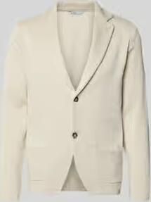 Manuel Ritz slim fit 2-knoops gebreid colbert met reverskraag