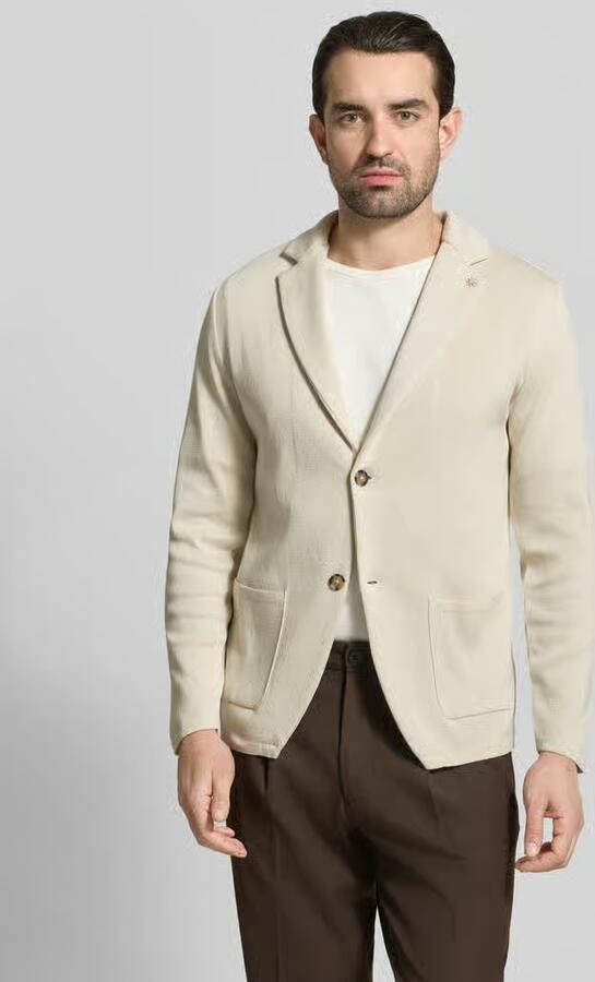 Manuel Ritz slim fit 2-knoops gebreid colbert met reverskraag - Foto 2