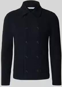 Manuel Ritz Slim fit cardigan met linnen-alpaca-aandeel in tricotlook