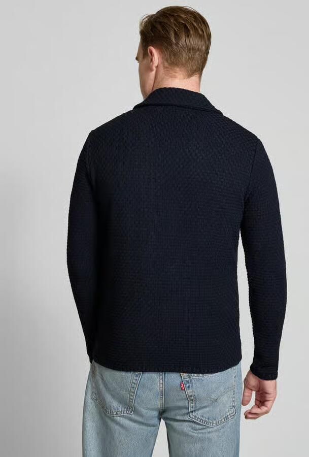 Manuel Ritz Slim fit cardigan met linnen-alpaca-aandeel in tricotlook - Foto 2