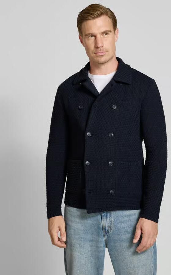 Manuel Ritz Slim fit cardigan met linnen-alpaca-aandeel in tricotlook - Foto 3