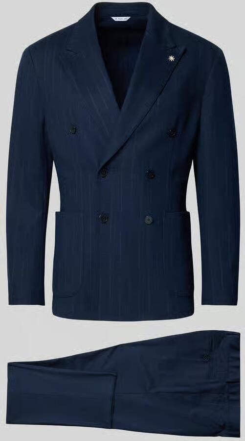 Manuel Ritz Slim fit pak met double-breasted colbert en broek met persplooien - Foto 2